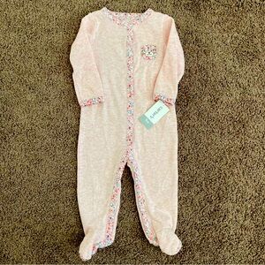 Carter’s Creep and Play Waffle Cat Pajamas Size 9 Months Pink